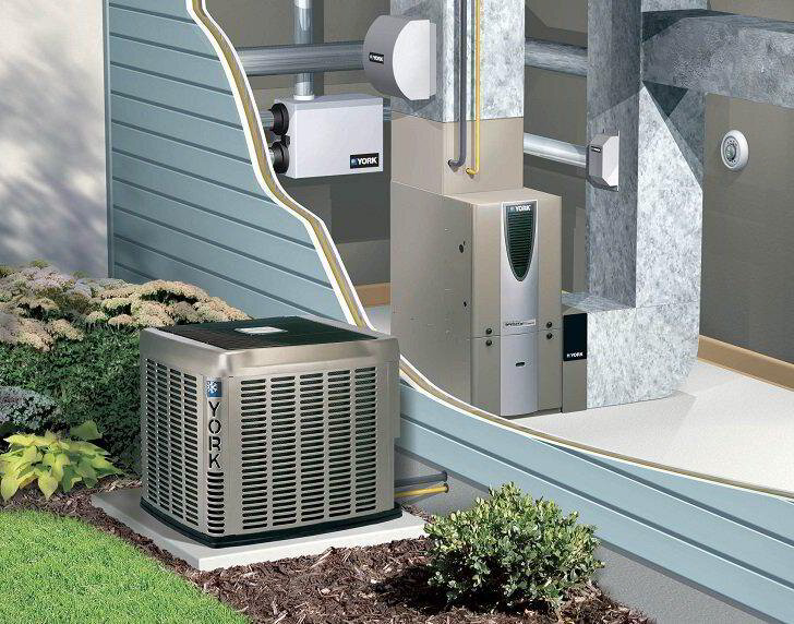 cutaway of home showing heat pump and air handler