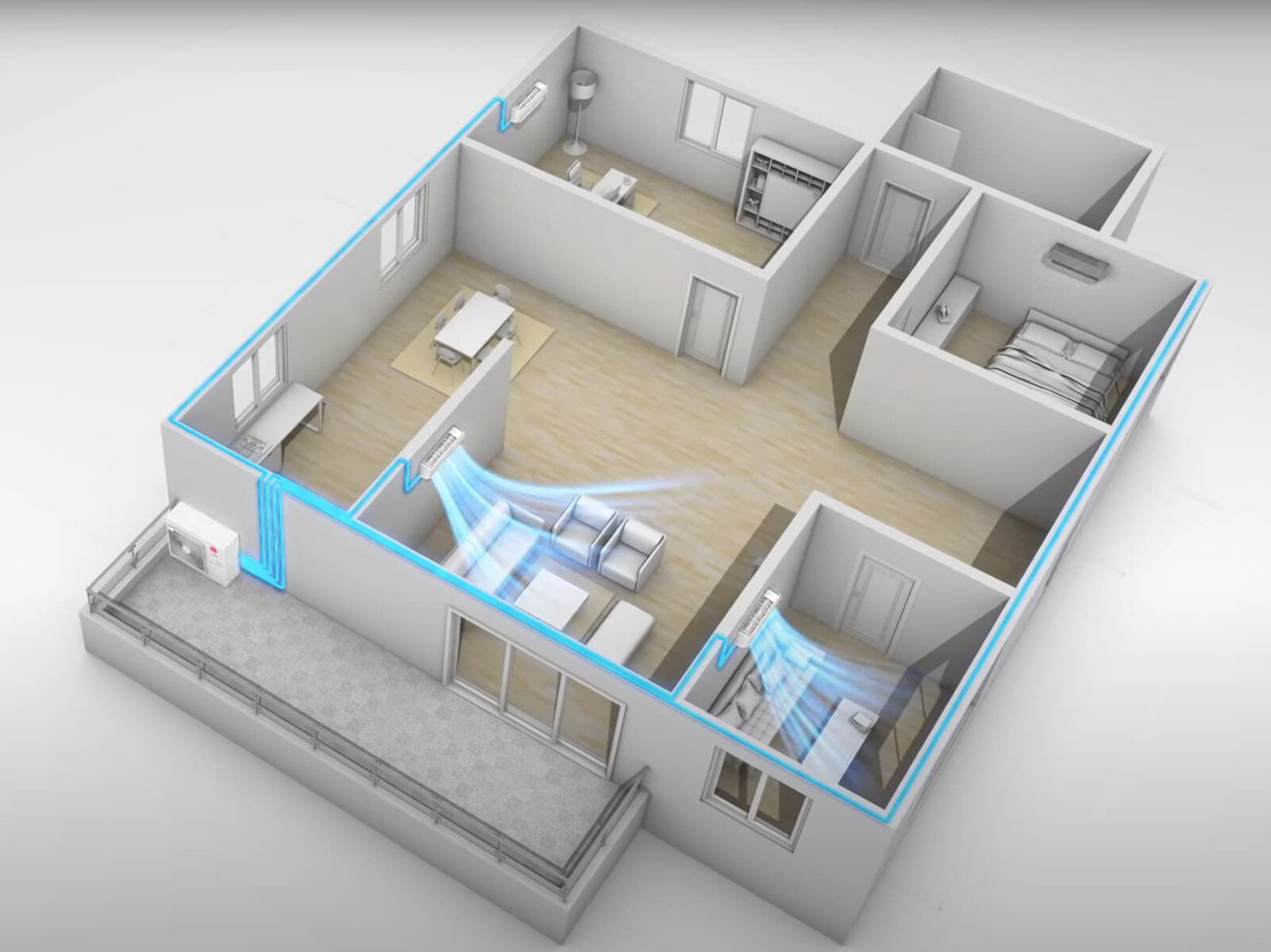 Ductless Mini split layout