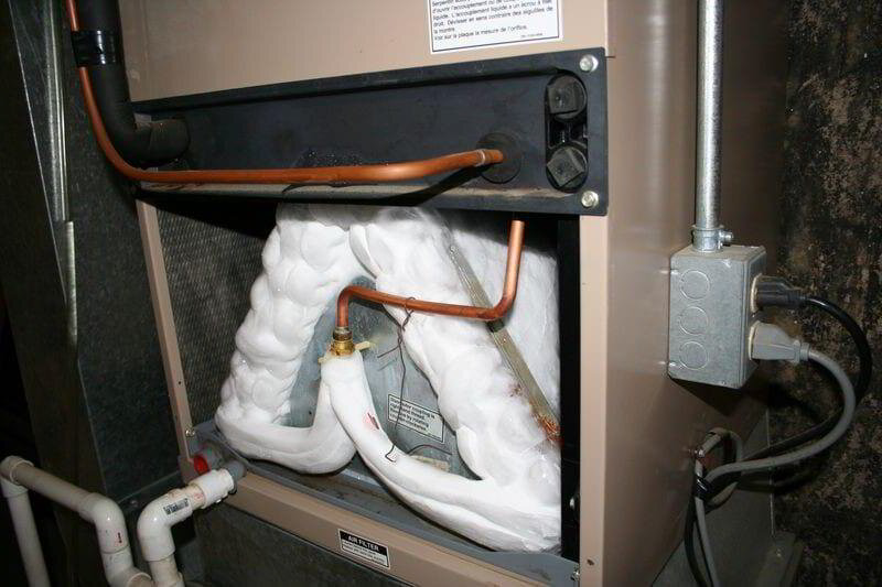 Frozen Evaporator coil in air handler